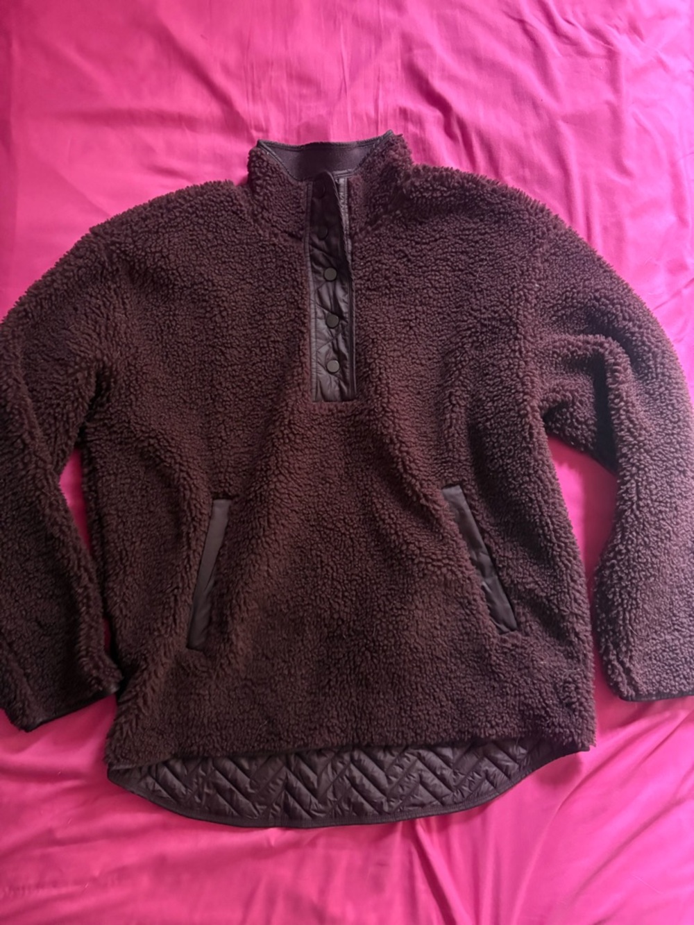 Athleta Burgundy Sherpa Pullover Hoodie